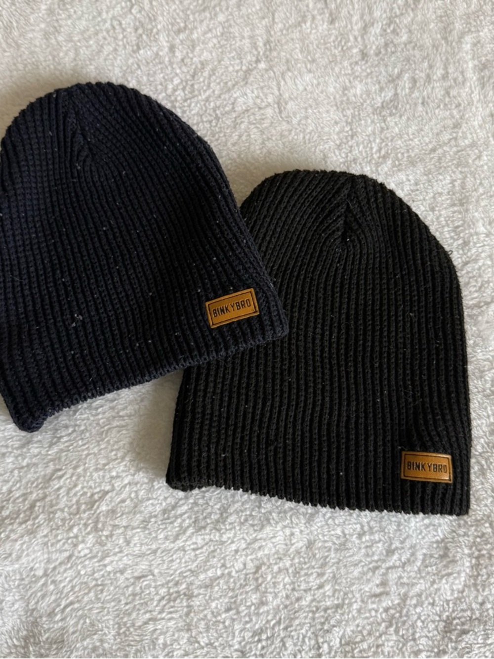 Binkybro Kids Black Ribbed Knit Beanie - Cozy Winter Hat